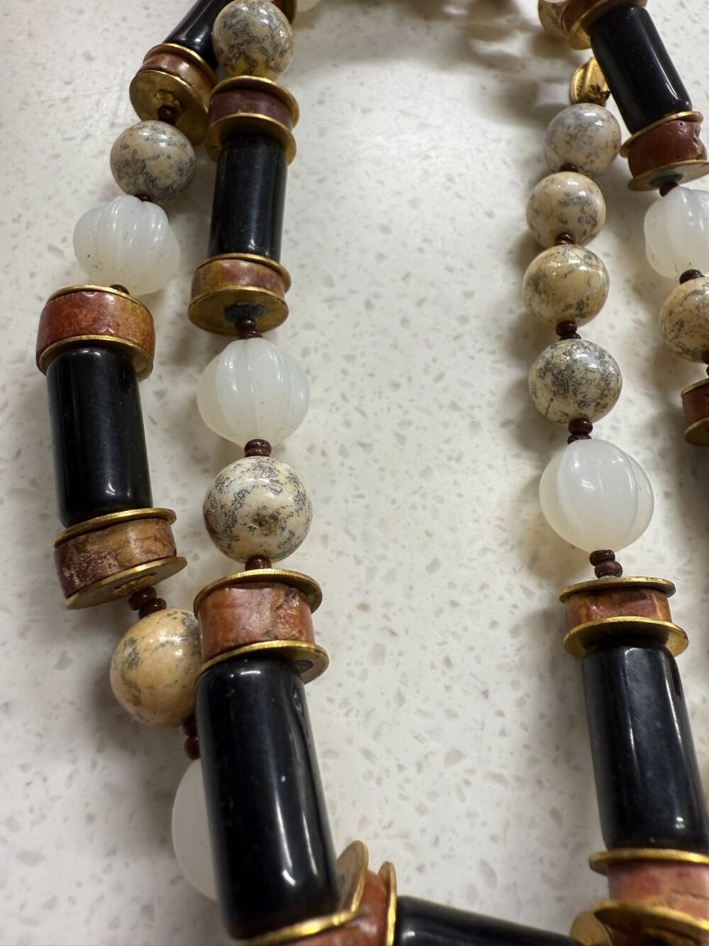 Signed Vintage Miriam Haskel stone necklace
